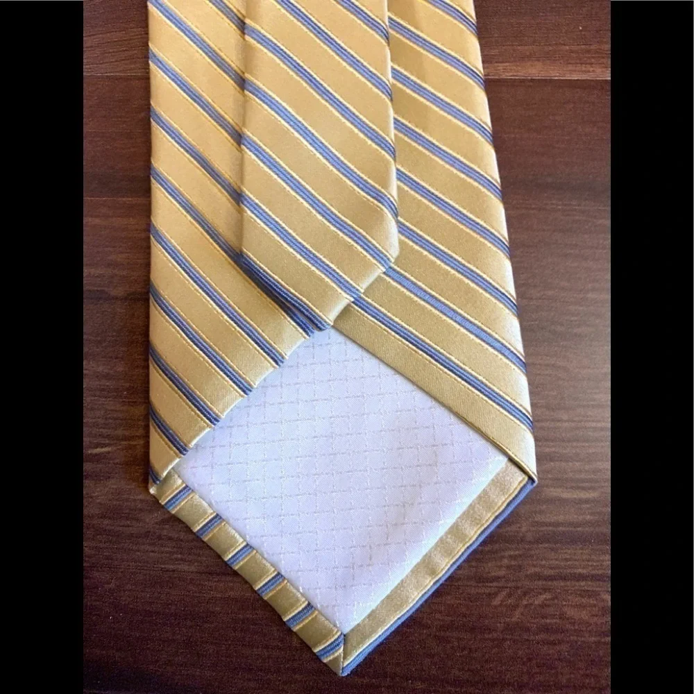 JONES NEW YORK Yellow Stripes Silk Necktie